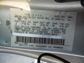 2002 MITSUBISHI ECLIPSE SPYDER GS SILVER 2.4 AT 203984